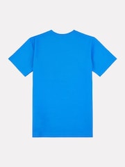 New Balance Blue Navy Kids Jersey Stacked 100% Cotton Logo T-Shirt - Image 8 of 9