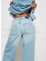 River Island Blue Mid Rise Wide Leg Jeans - Image 3 of 4