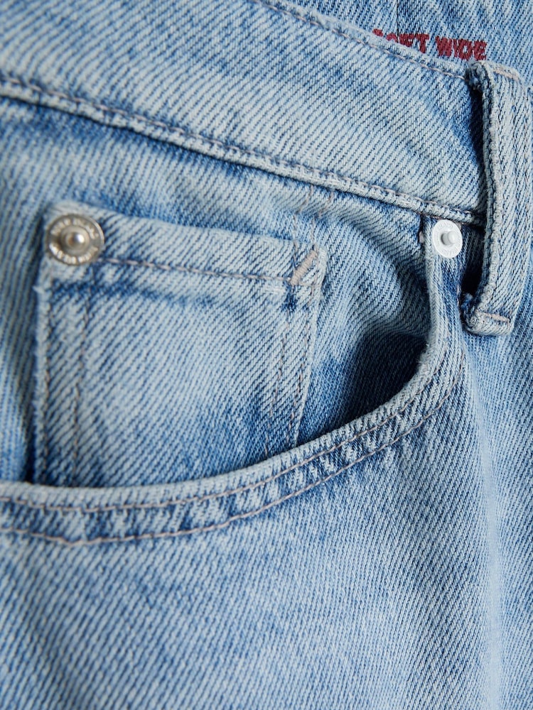 River Island Blue Mid Rise Wide Leg Jeans - Image 4 of 4