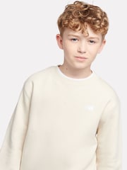 New Balance White Boys Small Logo Sweatshirt - Image 4 of 8