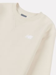 New Balance White Boys Small Logo Sweatshirt - Image 8 of 8