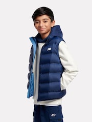 New Balance Blue Dark Boys Bond Quilted Gilet - Image 2 of 10