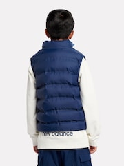 New Balance Blue Dark Boys Bond Quilted Gilet - Image 3 of 10