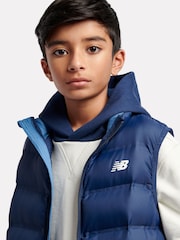 New Balance Blue Dark Boys Bond Quilted Gilet - Image 4 of 10