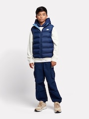 New Balance Blue Dark Boys Bond Quilted Gilet - Image 5 of 10