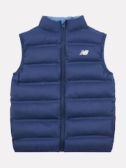 New Balance Blue Dark Boys Bond Quilted Gilet - Image 7 of 10