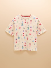 Crema - Joules Let's Go Short Sleeve T-Shirt - Imagen 1 de 3