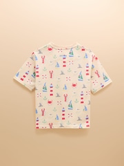 Crema - Joules Let's Go Short Sleeve T-Shirt - Imagen 2 de 3