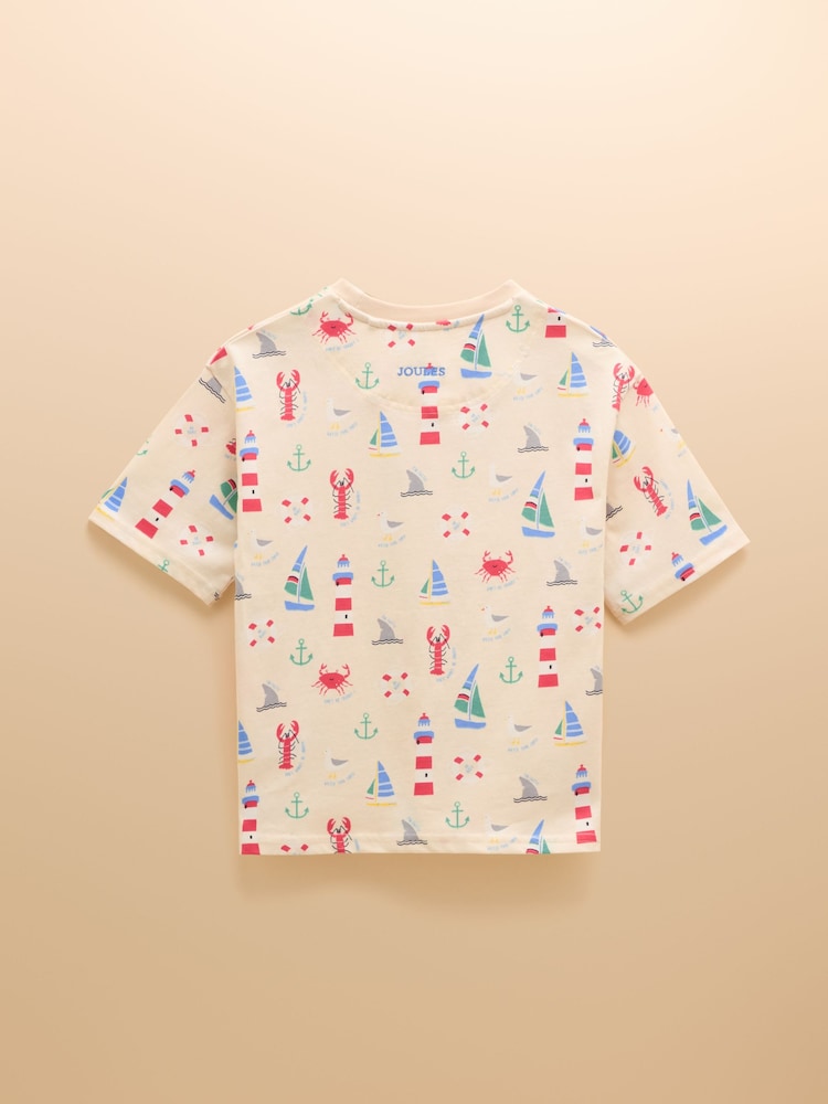 Crema - Joules Let's Go Short Sleeve T-Shirt - Imagen 2 de 3