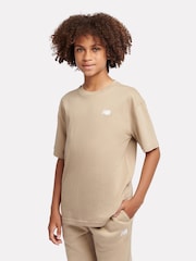 Svetlo oranžna - New Balance Kids majica iz džersija z majhnim logotipom 100% bombaž - Slika 1 iz 8