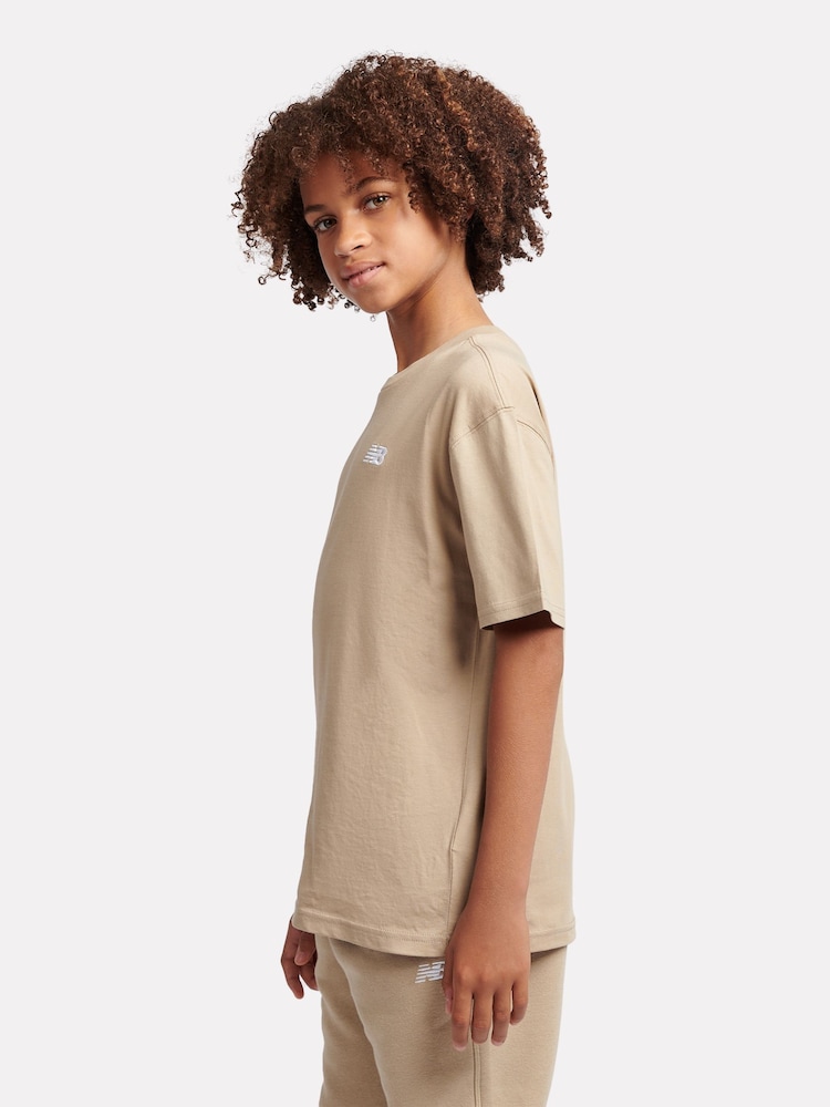 Svetlo oranžna - New Balance Kids majica iz džersija z majhnim logotipom 100% bombaž - Slika 2 iz 8