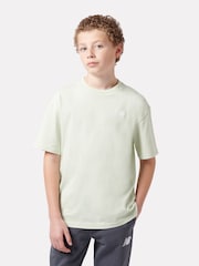 zelena - New Balance Kids majica iz džersija z majhnim logotipom 100% bombaž - Slika 1 iz 8