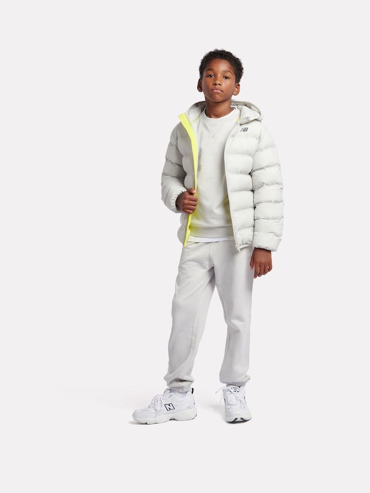 New Balance Grey Boys Bond Quilted Jacket - Image 5 of 10