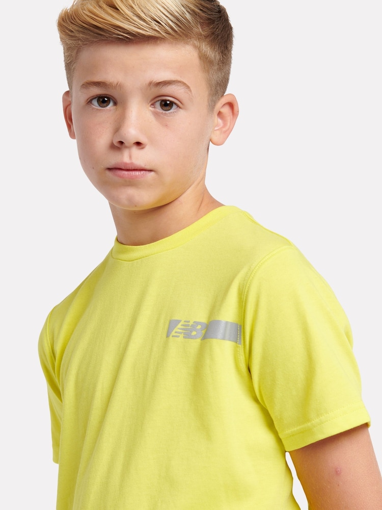 New Balance Yellow Boys Reflective Flying T-Shirt - Image 4 of 8