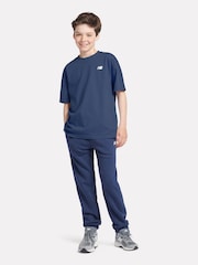 Modra-mornarsko modra - New Balance Kids majica iz džersija z majhnim logotipom 100% bombaž - Slika 5 iz 8
