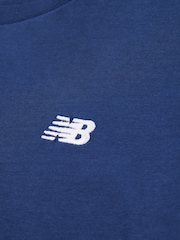 Modra-mornarsko modra - New Balance Kids majica iz džersija z majhnim logotipom 100% bombaž - Slika 8 iz 8