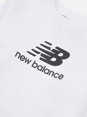 New Balance White Boys Stacked Logo Sweatshirt - Image 9 of 9