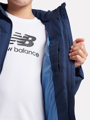 New Balance Blue Boys Wide Baffle Puffer Coat - Image 6 of 11