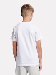 New Balance White Kids Jersey Stacked 100% Cotton Logo T-Shirt - Image 3 of 8