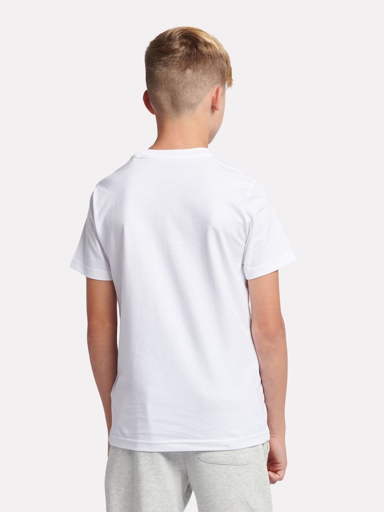 Wit - New Balance Kids Jersey Stacked 100% Cotton Logo T-Shirt - Image 3 of 8