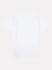 New Balance White Kids Jersey Stacked 100% Cotton Logo T-Shirt - Image 7 of 8