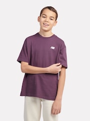 rjava - New Balance Kids majica iz džersija z majhnim logotipom 100% bombaž - Slika 1 iz 8