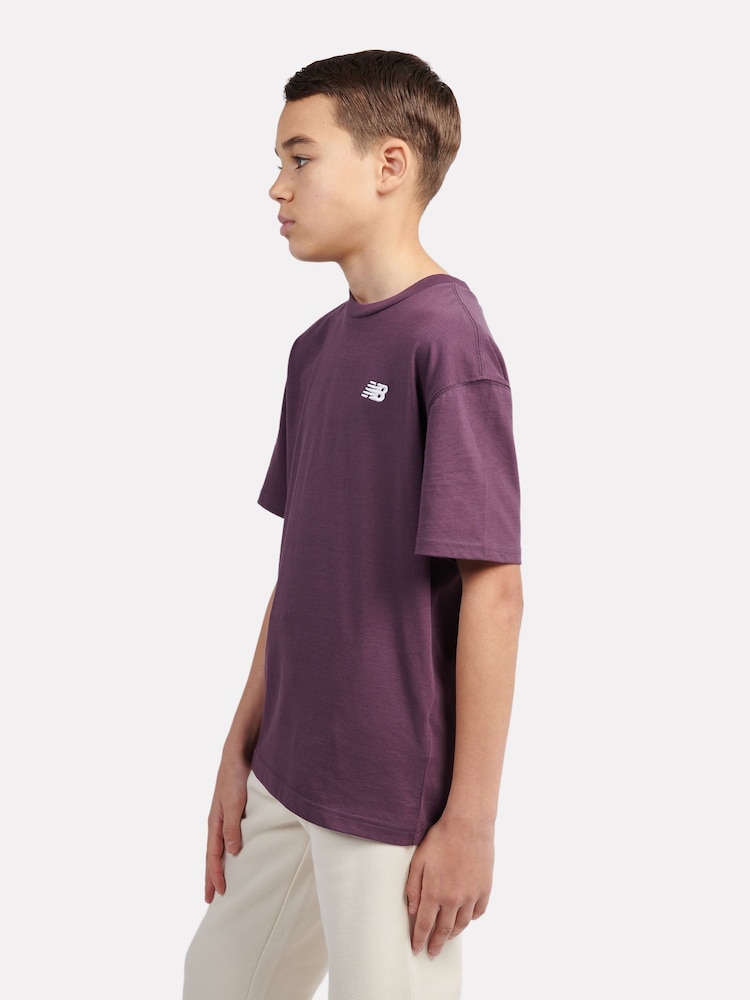 rjava - New Balance Kids majica iz džersija z majhnim logotipom 100% bombaž - Slika 2 iz 8