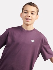 rjava - New Balance Kids majica iz džersija z majhnim logotipom 100% bombaž - Slika 5 iz 8