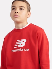 New Balance Red Boys Stacked Logo Sweatshirt - Image 4 of 9