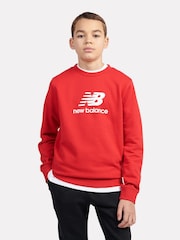 New Balance Red Boys Stacked Logo Sweatshirt - Image 6 of 9