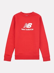New Balance Red Boys Stacked Logo Sweatshirt - Image 7 of 9