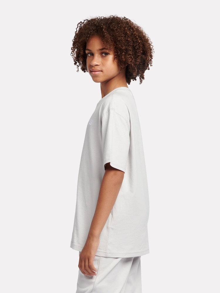 Светло-серый - Футболка New Balance Kids Jersey с маленьким логотипом, 100% хлопок - Image 2 of 8