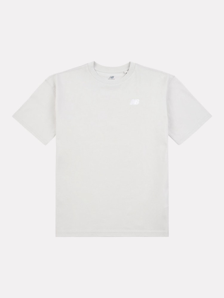 New Balance Grey Light Kids Jersey Small Logo 100% Cotton T-Shirt - Image 6 of 8