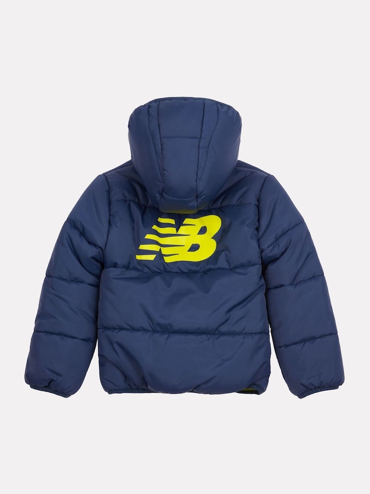 New Balance Blue Boys Bond Quilted Jacket - Image 2 of 4