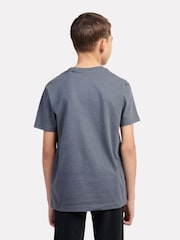 New Balance Light Grey Kids Jersey Stacked 100% Cotton Logo T-Shirt - Image 3 of 7