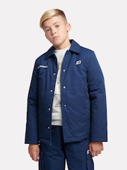 New Balance Blue Boys 100% Cotton Premium Coach Jacket - Image 1 of 12