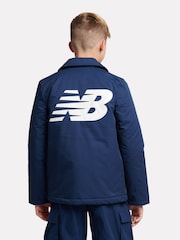 New Balance Blue Boys 100% Cotton Premium Coach Jacket - Image 3 of 12