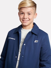 New Balance Blue Boys 100% Cotton Premium Coach Jacket - Image 5 of 12
