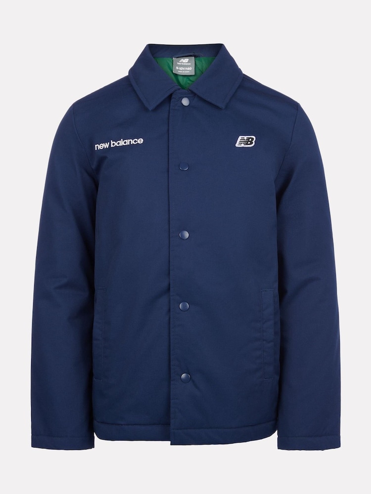 New Balance Blue Boys 100% Cotton Premium Coach Jacket - Image 7 of 12