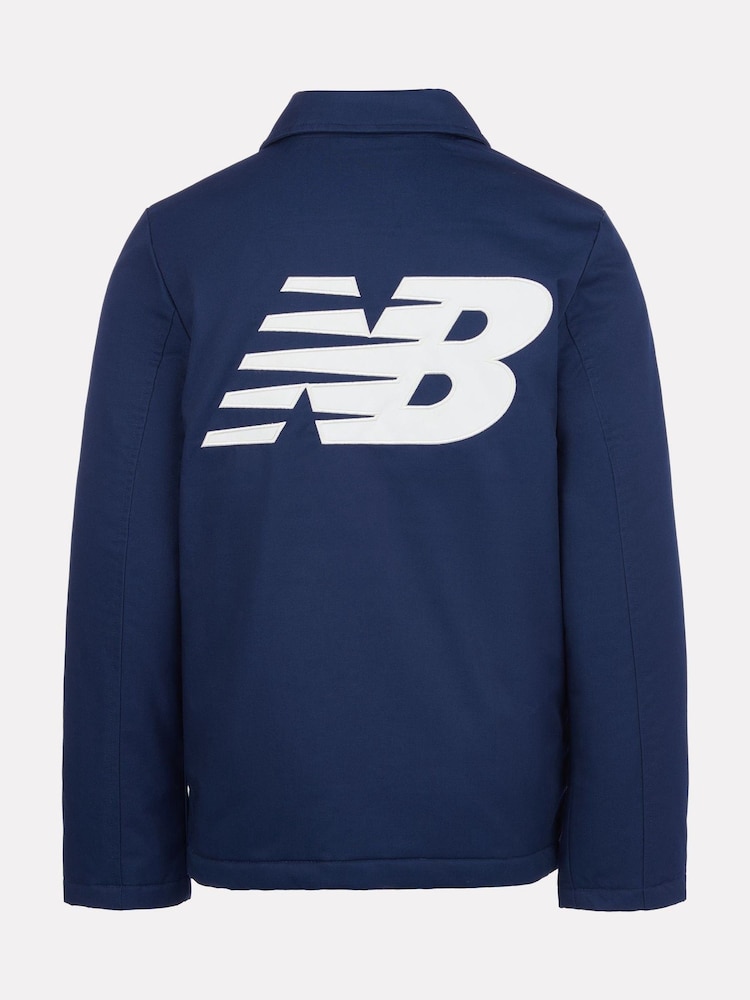 New Balance Blue Boys 100% Cotton Premium Coach Jacket - Image 9 of 12