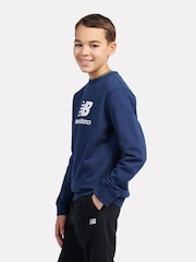 New Balance Navy Boys Stacked Logo Sweatshirt - Image 2 of 9