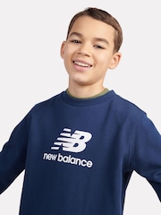 New Balance Navy Boys Stacked Logo Sweatshirt - Image 4 of 9