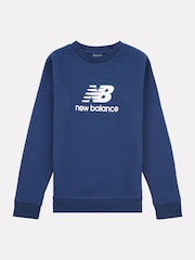 New Balance Navy Boys Stacked Logo Sweatshirt - Image 7 of 9