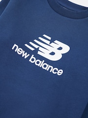 New Balance Navy Boys Stacked Logo Sweatshirt - Image 9 of 9