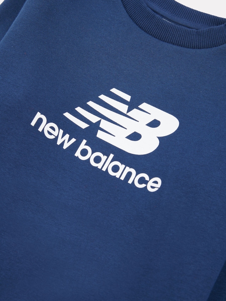 New Balance Navy Boys Stacked Logo Sweatshirt - Image 9 of 9