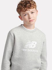 New Balance Grey Boys Stacked Logo Sweatshirt - Image 4 of 8