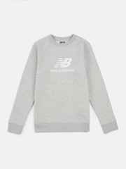 New Balance Grey Boys Stacked Logo Sweatshirt - Image 6 of 8