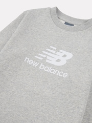 New Balance Grey Boys Stacked Logo Sweatshirt - Image 8 of 8