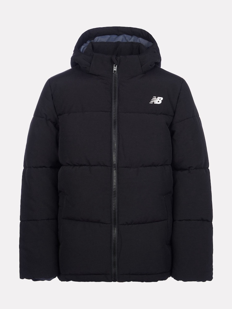 New Balance Black Boys Wide Baffle Puffer Coat - Image 1 of 5