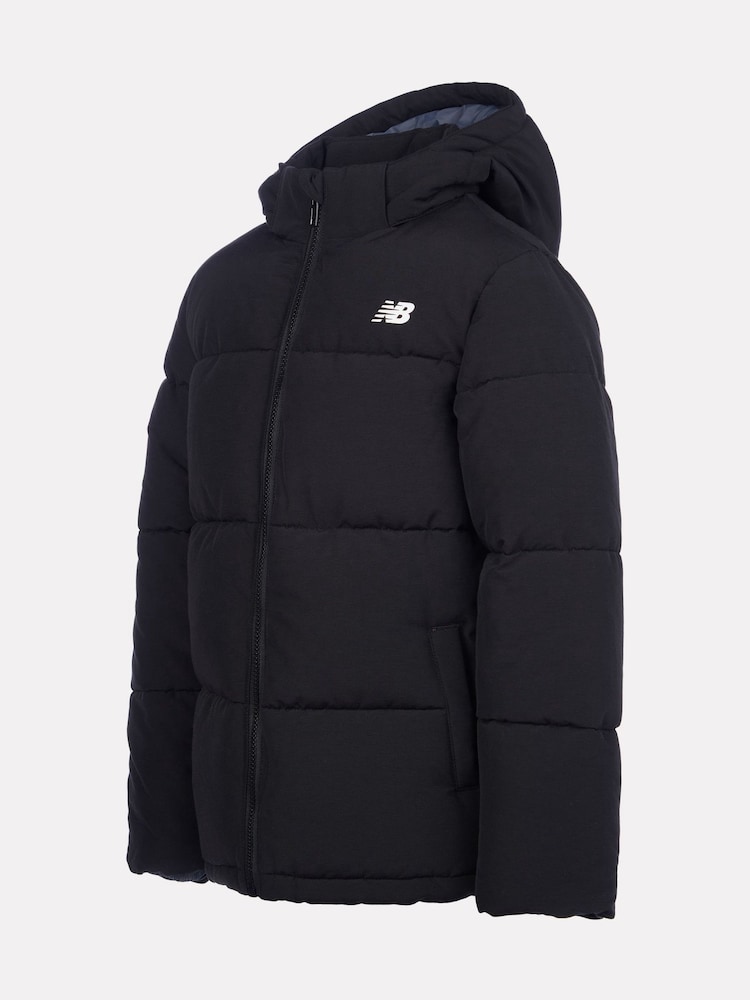 New Balance Black Boys Wide Baffle Puffer Coat - Image 3 of 5